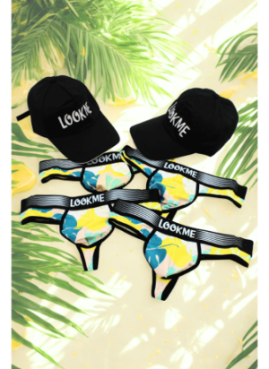 Pack 4 Strings Homme LM2402-57LEM LOOKME + 2 Casquettes Offertes